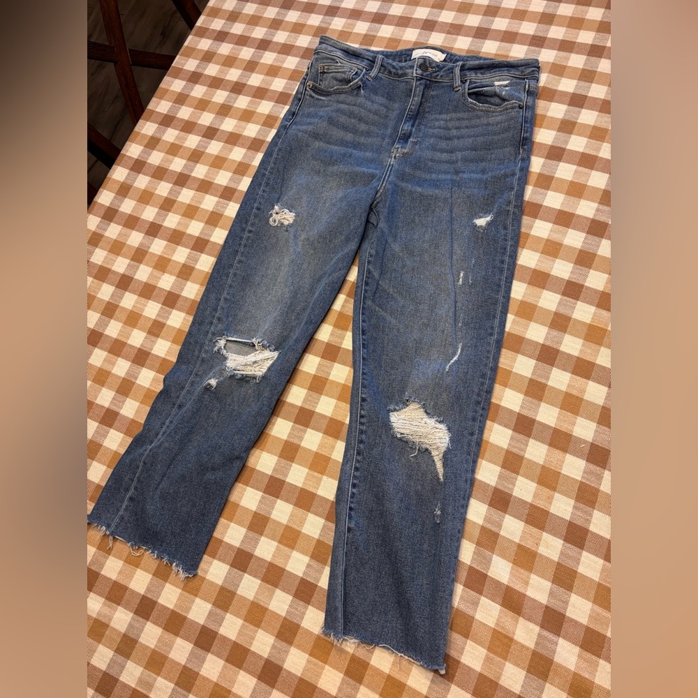 Carly Jean Los Angeles size 9 jeans, distressed